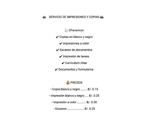 Servicio de impresión, cerro vaca -Nibra